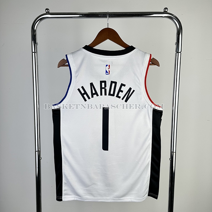 Maillot Los Angeles Clippers James Harden NO 1 Ville 2019-20 Blanc